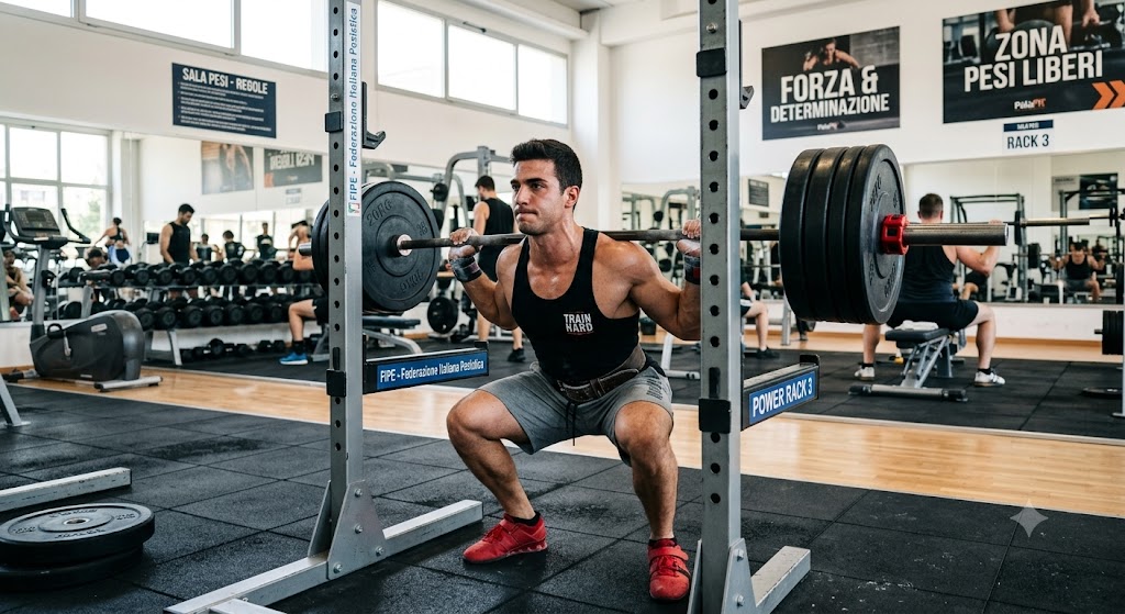 Allenamento con bilanciere in palestra